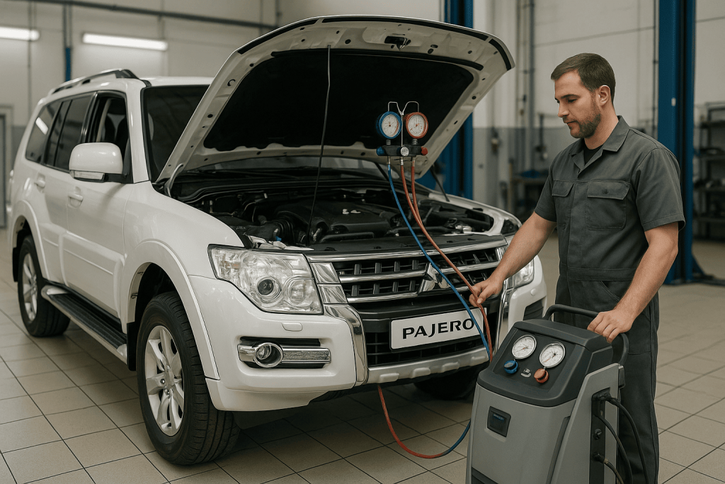 Ремонт системы кондиционирования в Pajero: причины утечек и заправка фреона