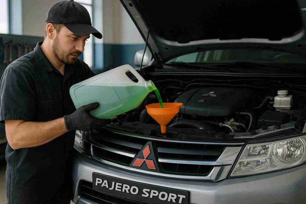 Замена антифриза в Pajero Sport: типы жидкостей и процедура