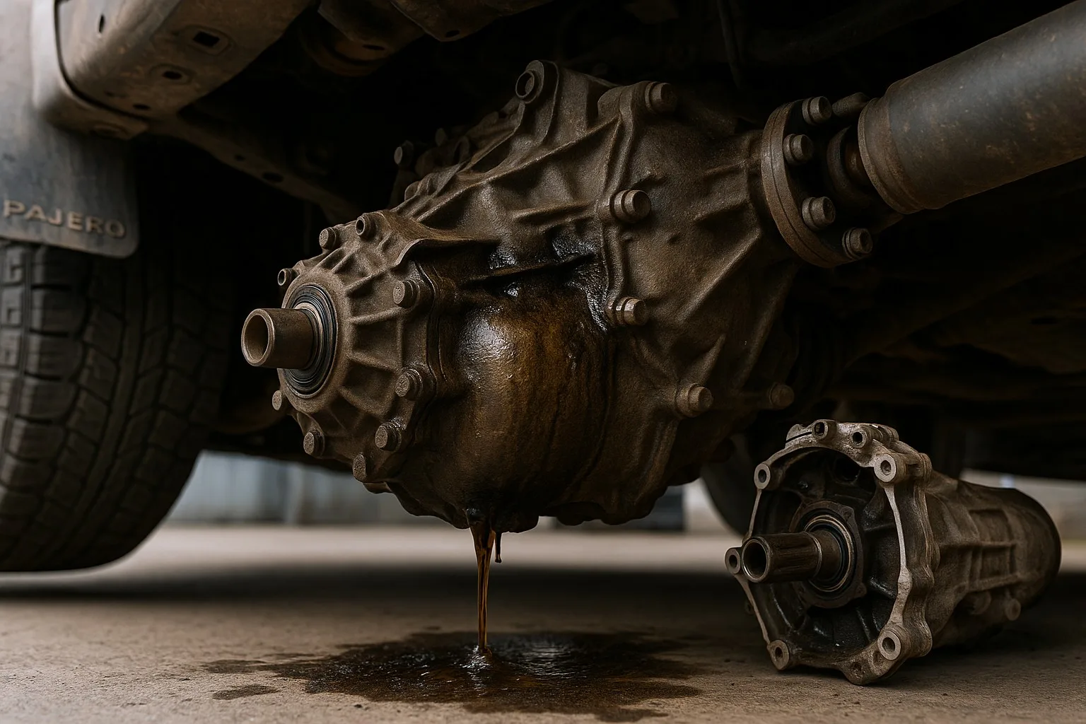 Утечка масла из раздаточной коробки на Паджеро: причины и как устранить