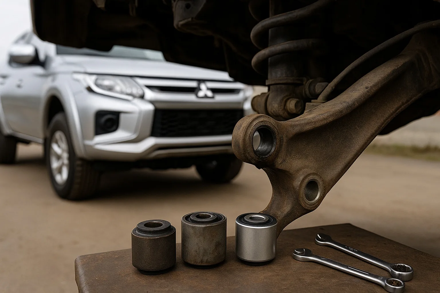 Замена сайлентблоков передней подвески на L200 и как распознать их износ